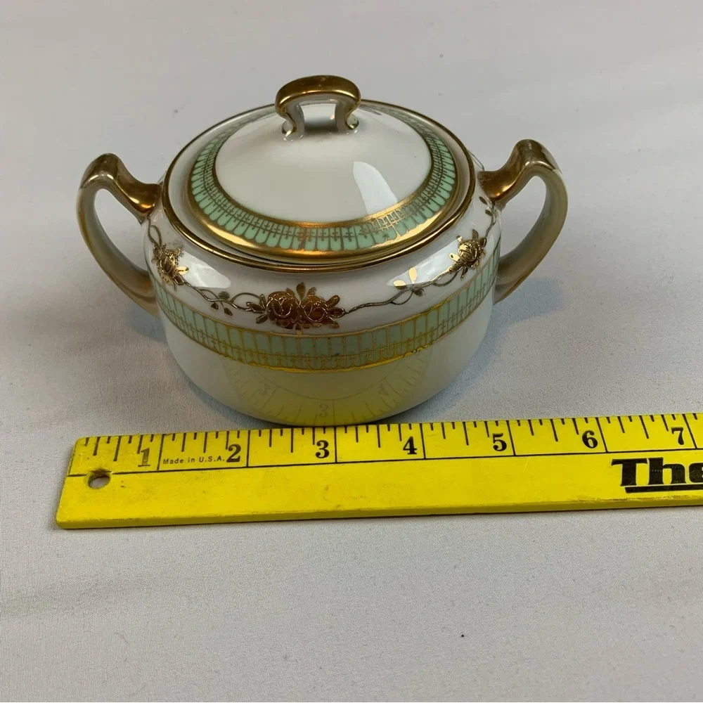 Nippon Hand Painted Moriage Sugar Bowl